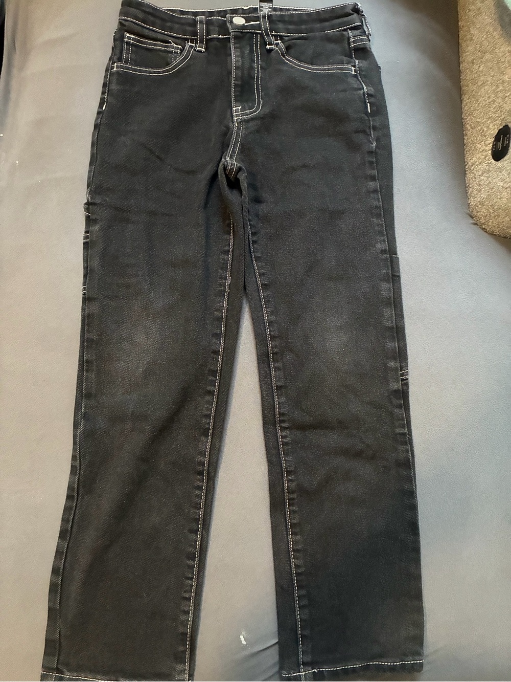 Forever 21 Men's Black Straight Jeans with Contrast Stitching